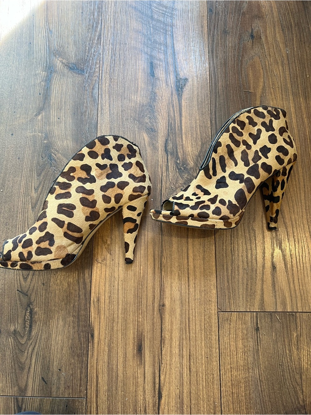 INC Leopard Print Peep-Toe High Heels Size 7.5